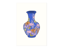 Load image into Gallery viewer, Coral Vase on Blue Print. 100% Profits Donated to Blue Ventures