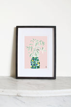 Load image into Gallery viewer, Vase and Leaves on Pink Print