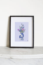 Load image into Gallery viewer, Delphinium Vase on Lilac Print