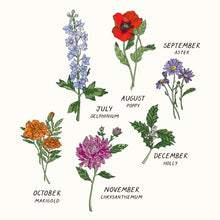 Load image into Gallery viewer, Personalised Birth Month Flower Art Print