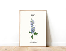 Load image into Gallery viewer, Personalised Birth Month Flower Art Print