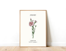 Load image into Gallery viewer, Personalised Birth Month Flower Art Print