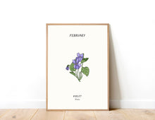 Load image into Gallery viewer, Personalised Birth Month Flower Art Print