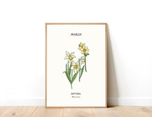 Load image into Gallery viewer, Personalised Birth Month Flower Art Print