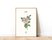 Load image into Gallery viewer, Personalised Birth Month Flower Art Print
