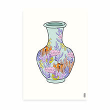Load image into Gallery viewer, Coral Vase on Blue Print. 100% Profits Donated to Blue Ventures