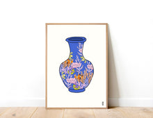 Load image into Gallery viewer, Coral Vase on Blue Print. 100% Profits Donated to Blue Ventures