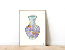 Load image into Gallery viewer, Coral Vase on Blue Print. 100% Profits Donated to Blue Ventures