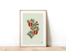 Load image into Gallery viewer, Pomegranates and Butterflies Print