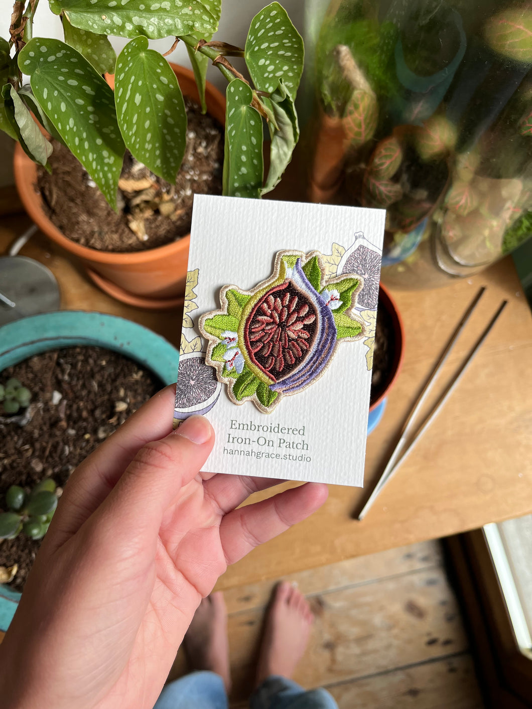 Fig Embroidered Iron-on Patch